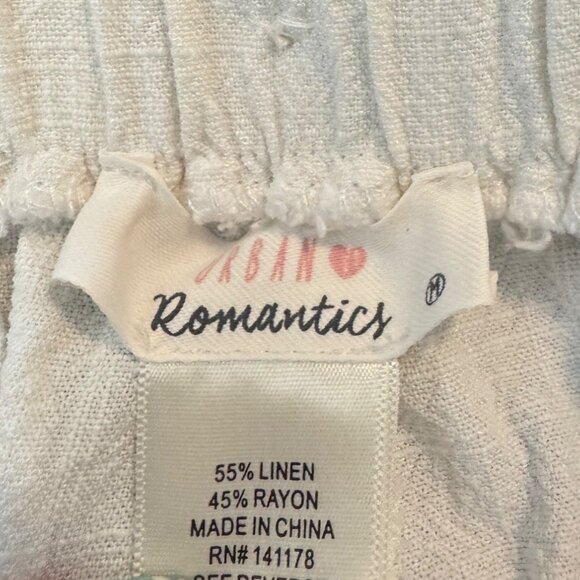 Urban Romantics Linen Capri Pants With Fringe Hem & Rope Tie Waist Size Medium - Picture 8 of 9